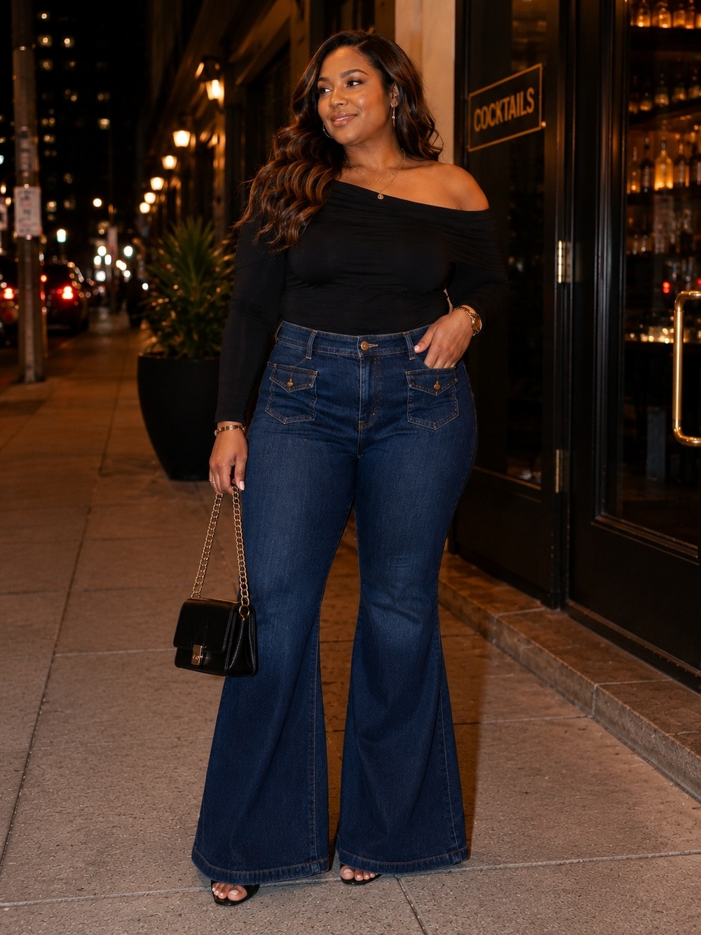 GAP '70s Flare High Rise Jeans | Dark Wash Stretch Denim | Size 18R